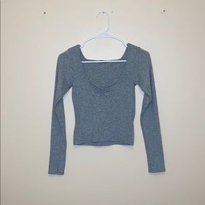 Grey fitted long sleeve